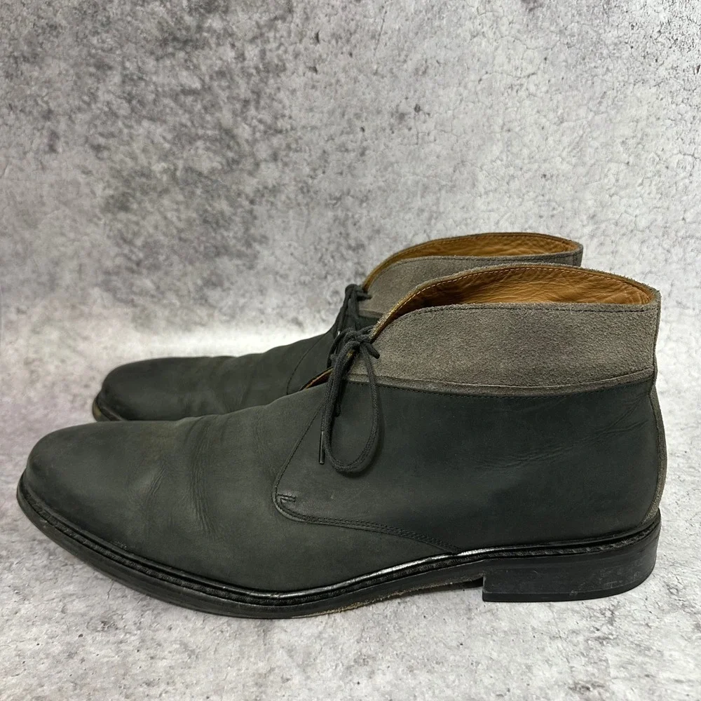 Cole Haan Williams Welt Chukka II Mens 14 Black Gray Suede Leather Boots C24573